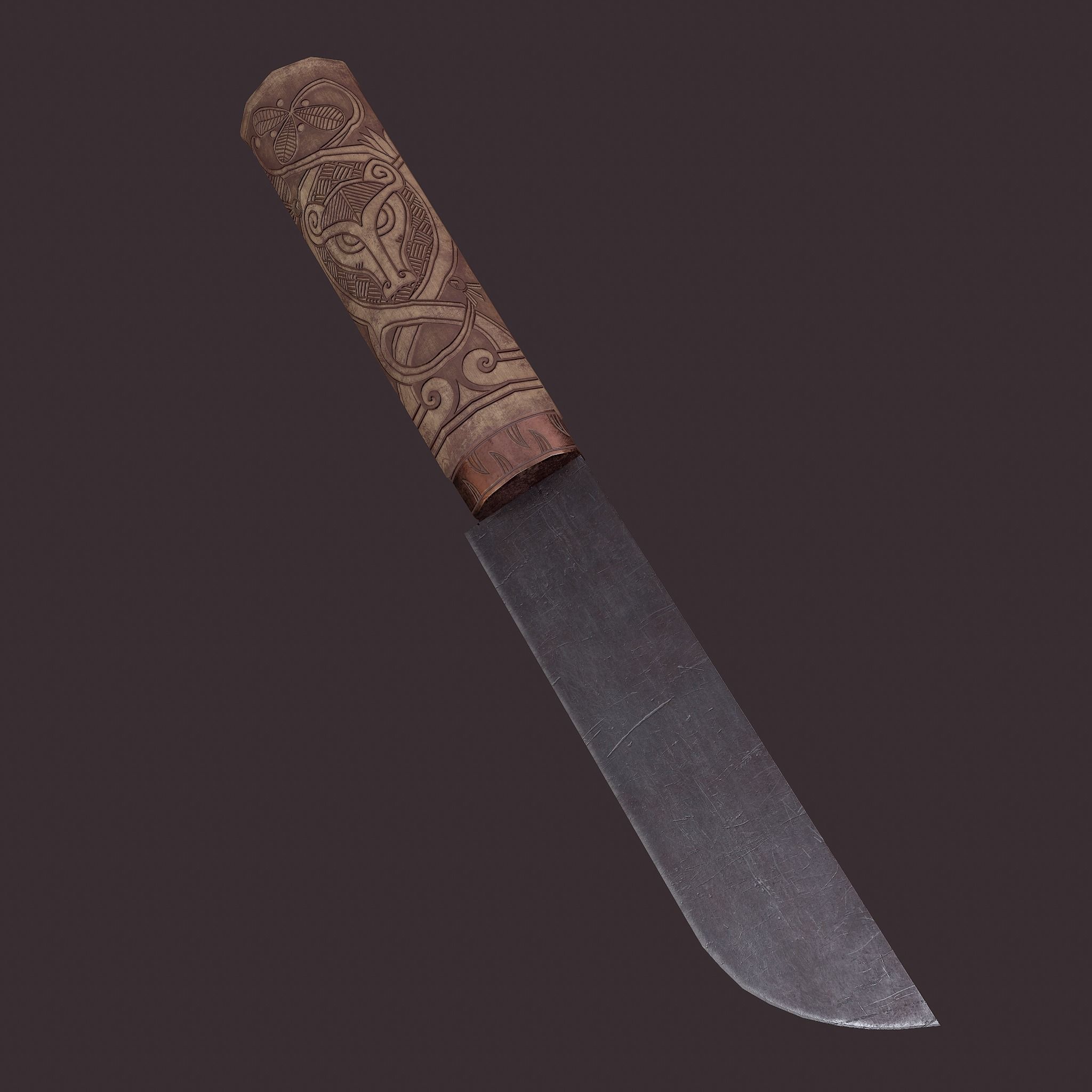 Viking Style Knife Low-poly 3D model_31