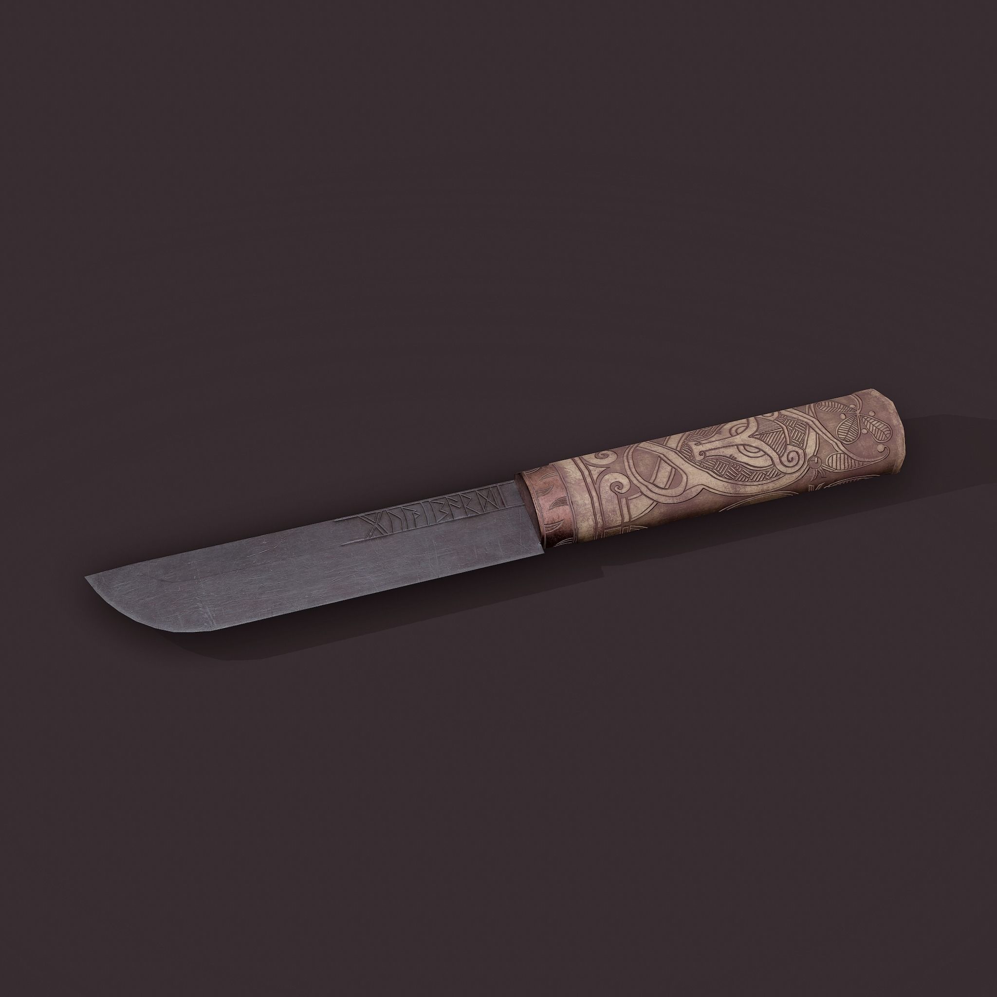 Viking Style Knife Low-poly 3D model_17
