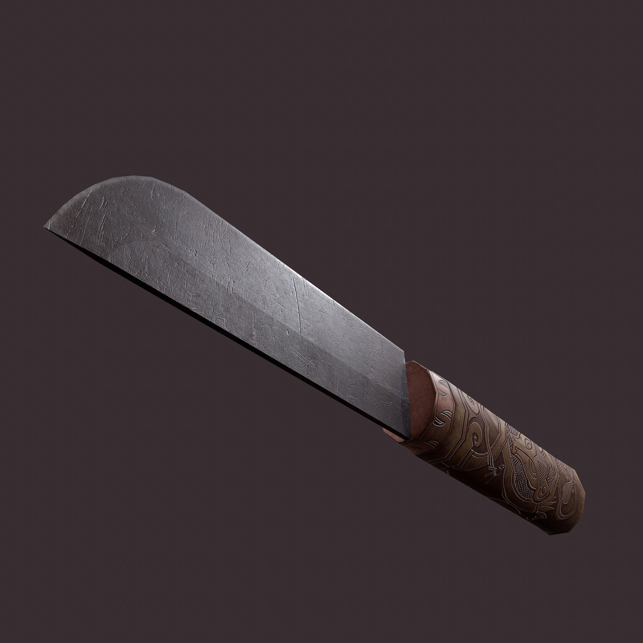 Viking Style Knife Low-poly 3D model_28