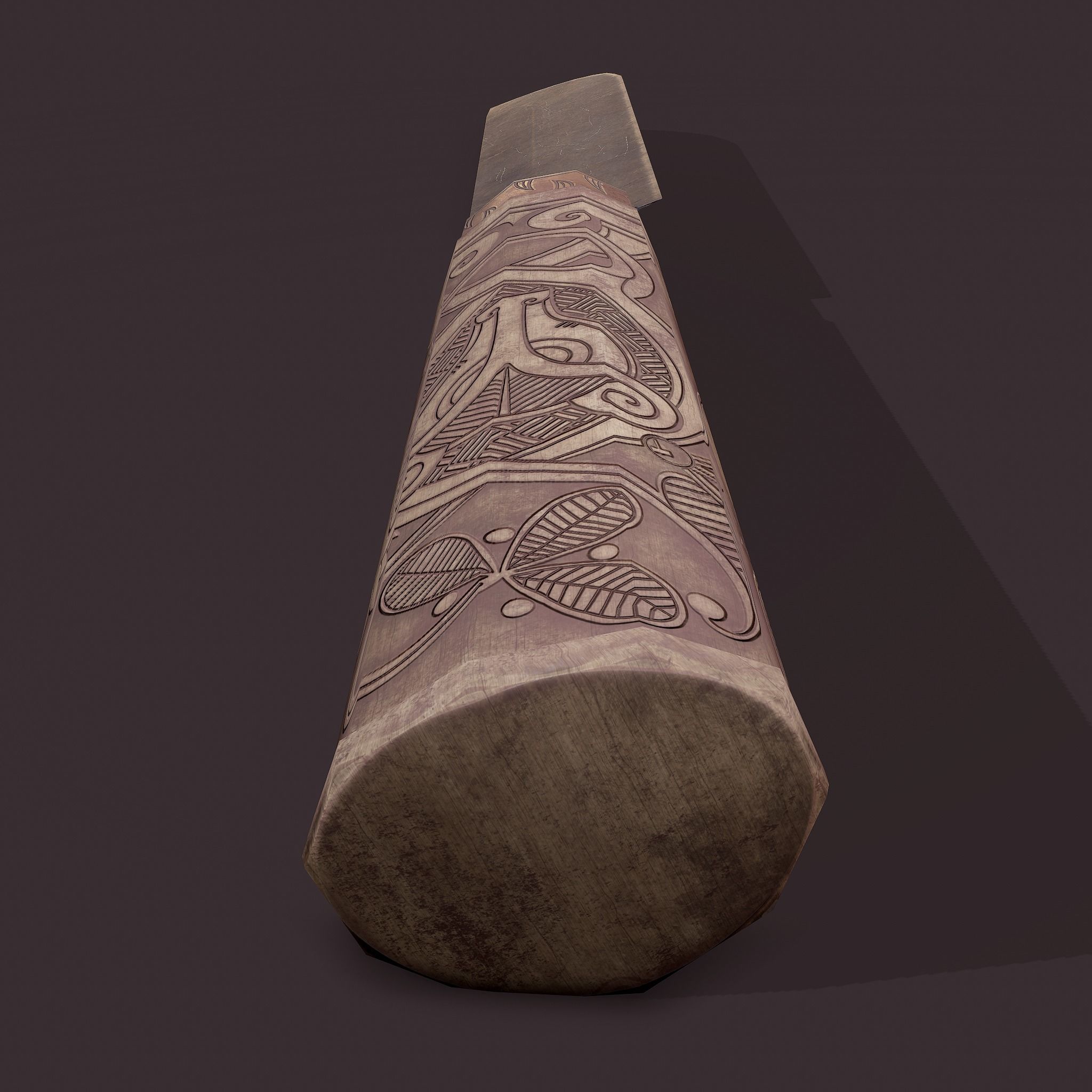 Viking Style Knife Low-poly 3D model_25
