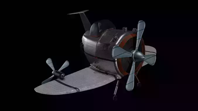Aircraft airplane with two propellers 3D model