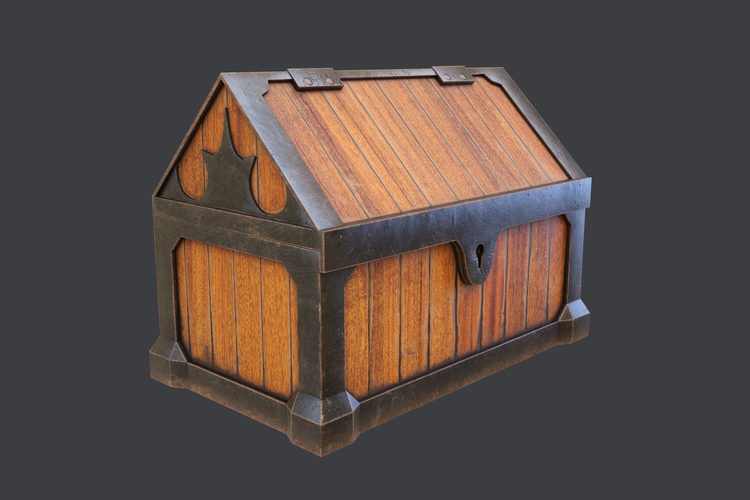 Treasure Chest Low-poly 3D model_9