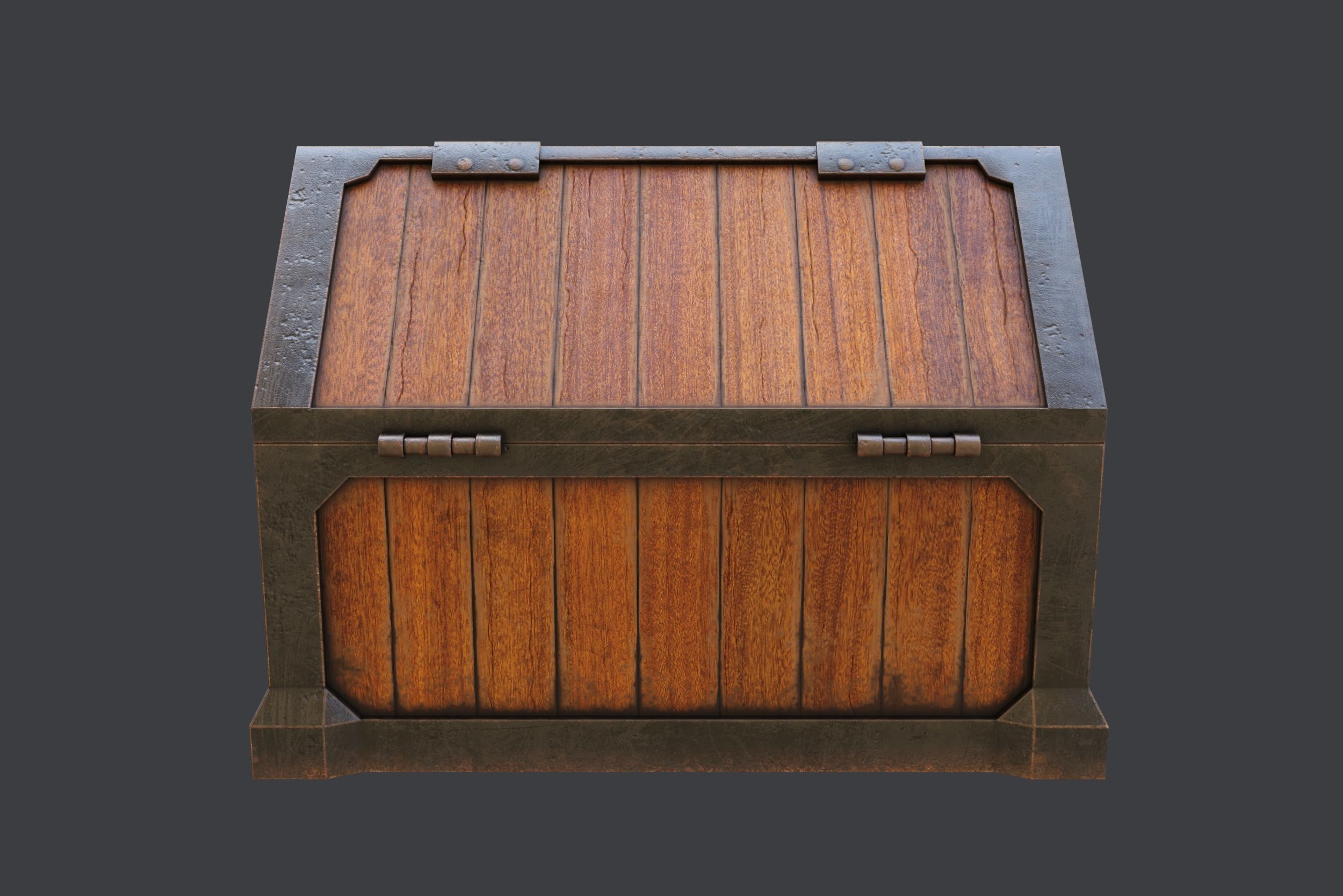 Treasure Chest Low-poly 3D model_6