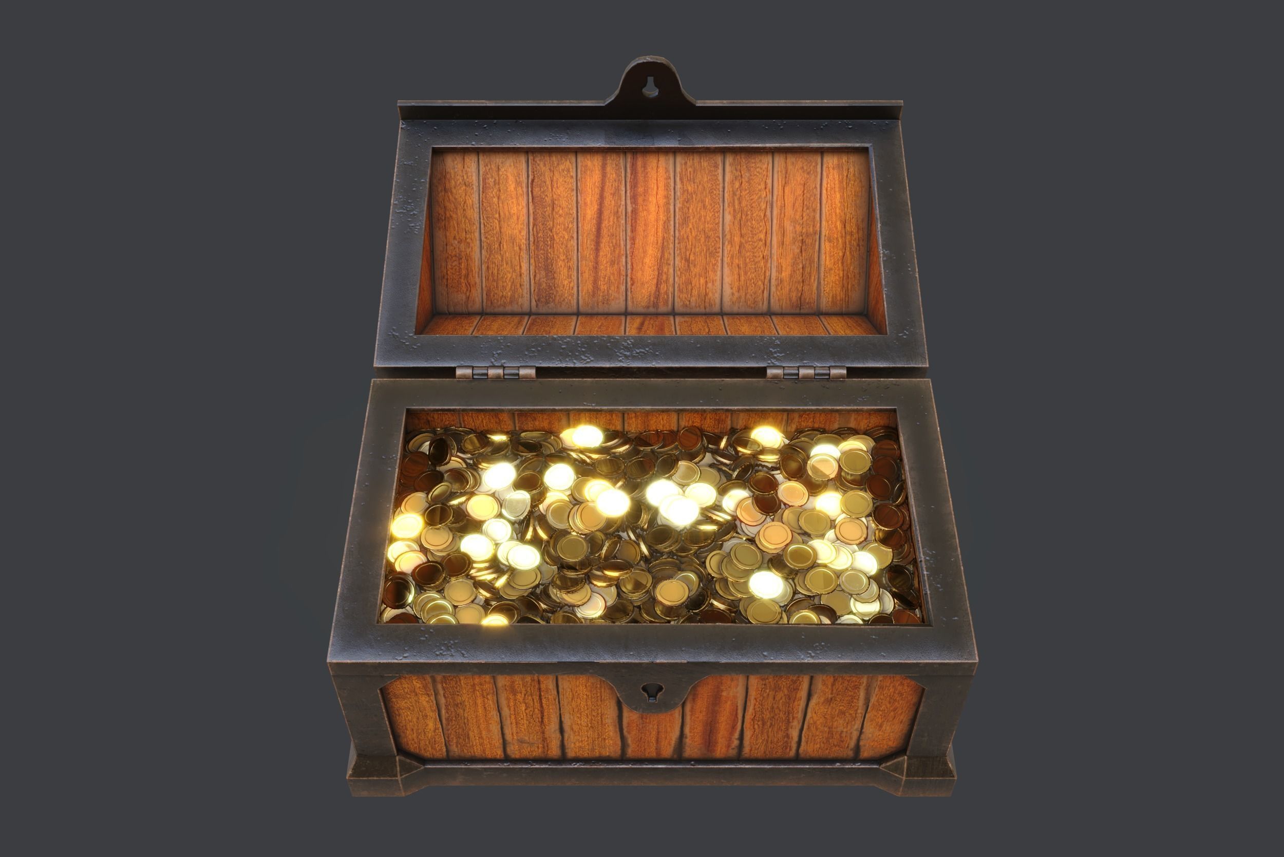 Treasure Chest Low-poly 3D model_17