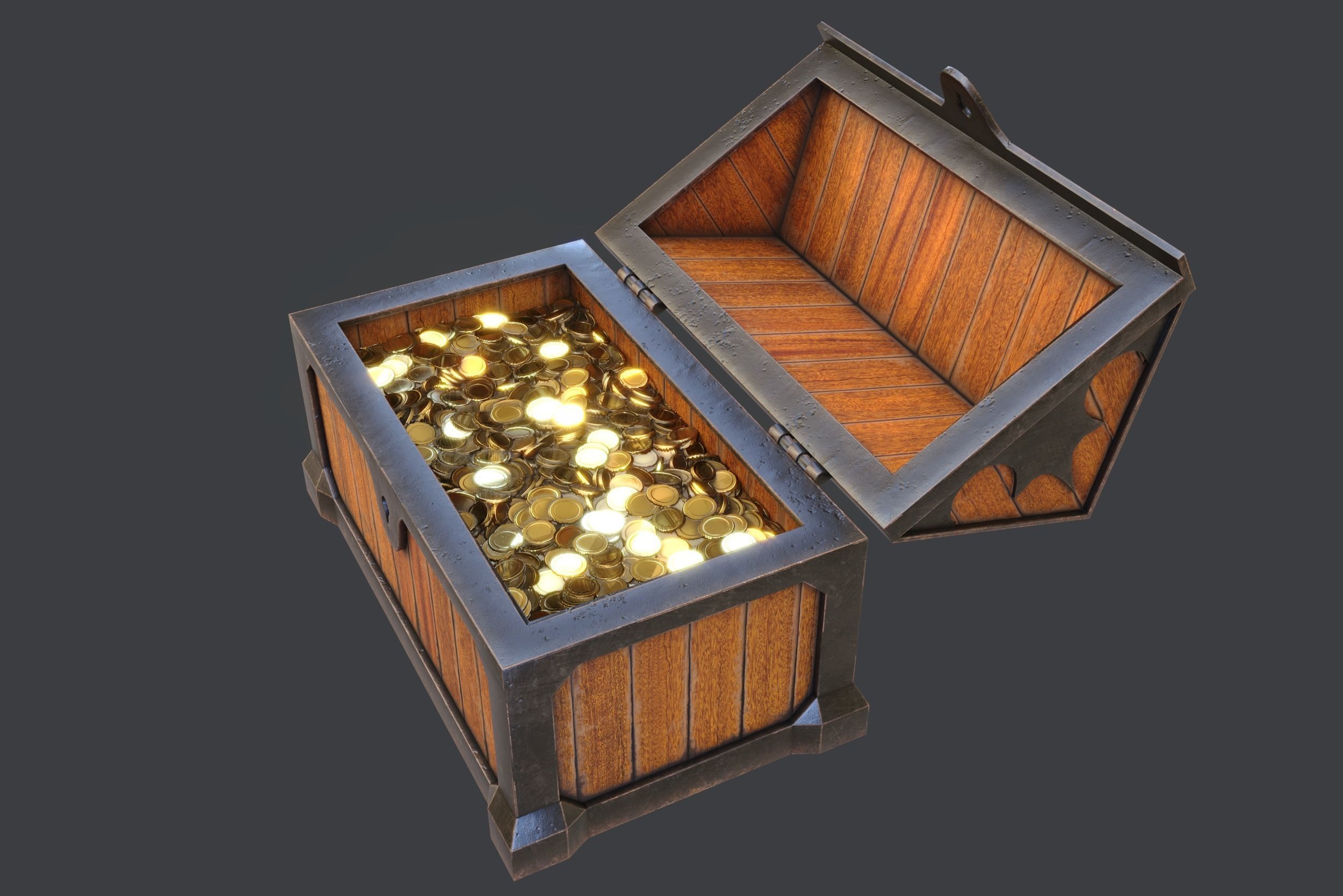 Treasure Chest Low-poly 3D model_18
