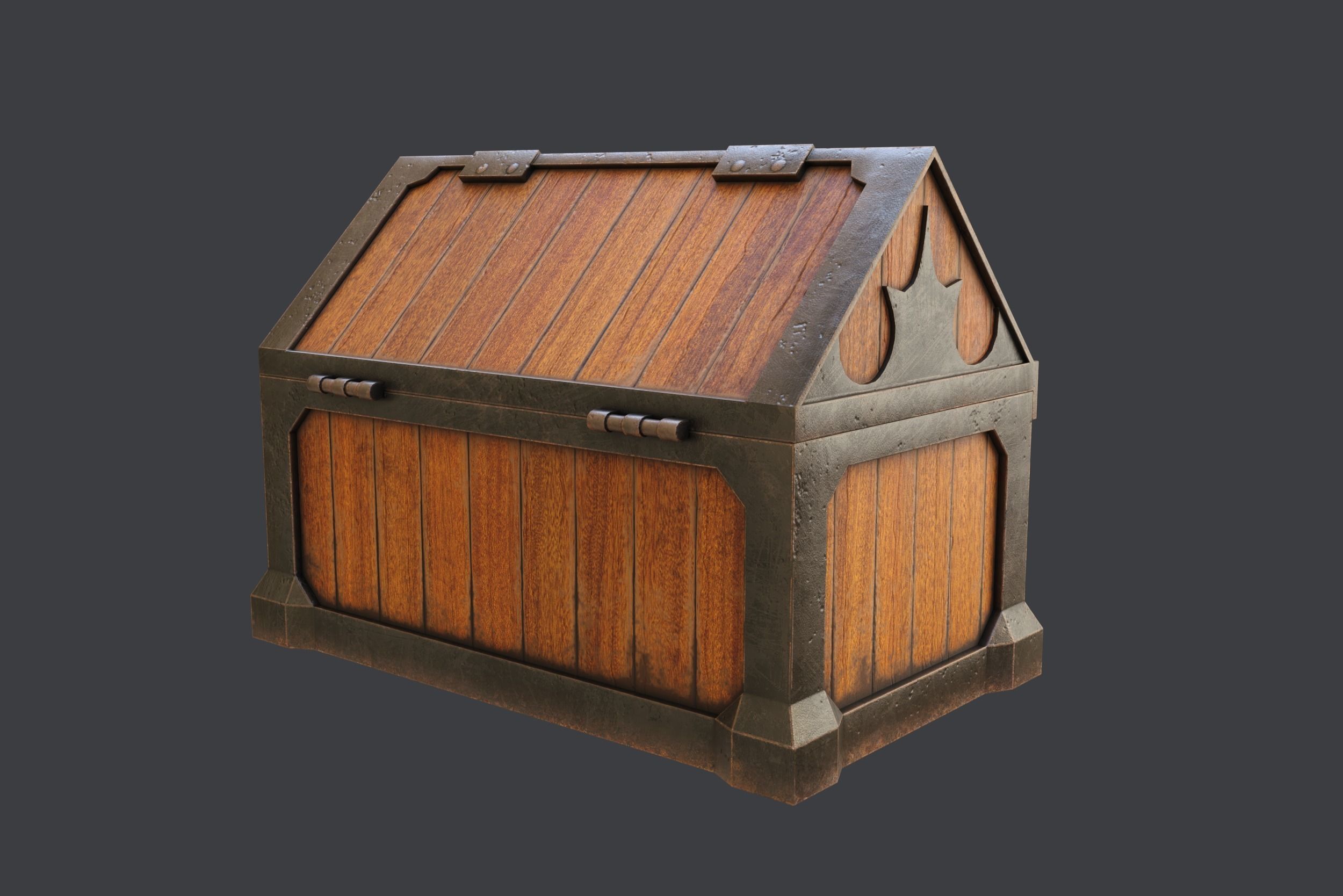 Treasure Chest Low-poly 3D model_7
