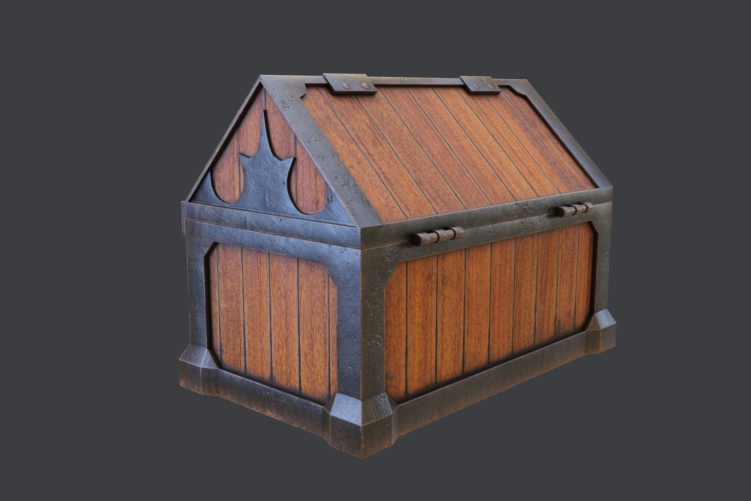 Treasure Chest Low-poly 3D model_5