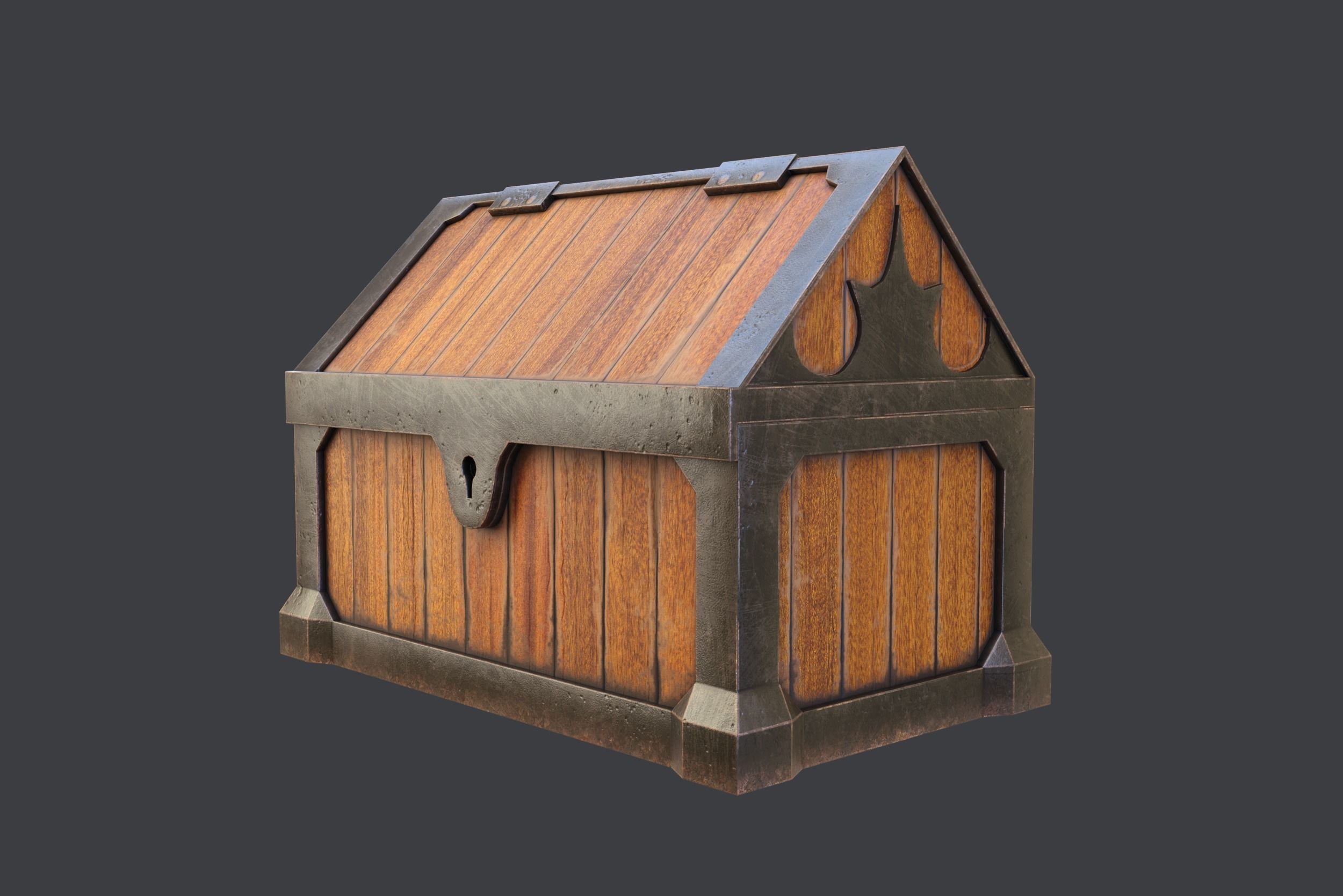 Treasure Chest Low-poly 3D model_2