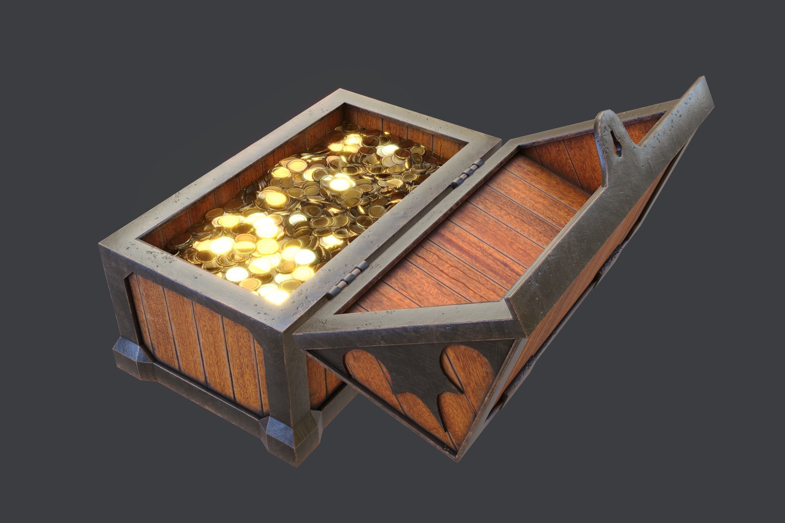 Treasure Chest Low-poly 3D model_19