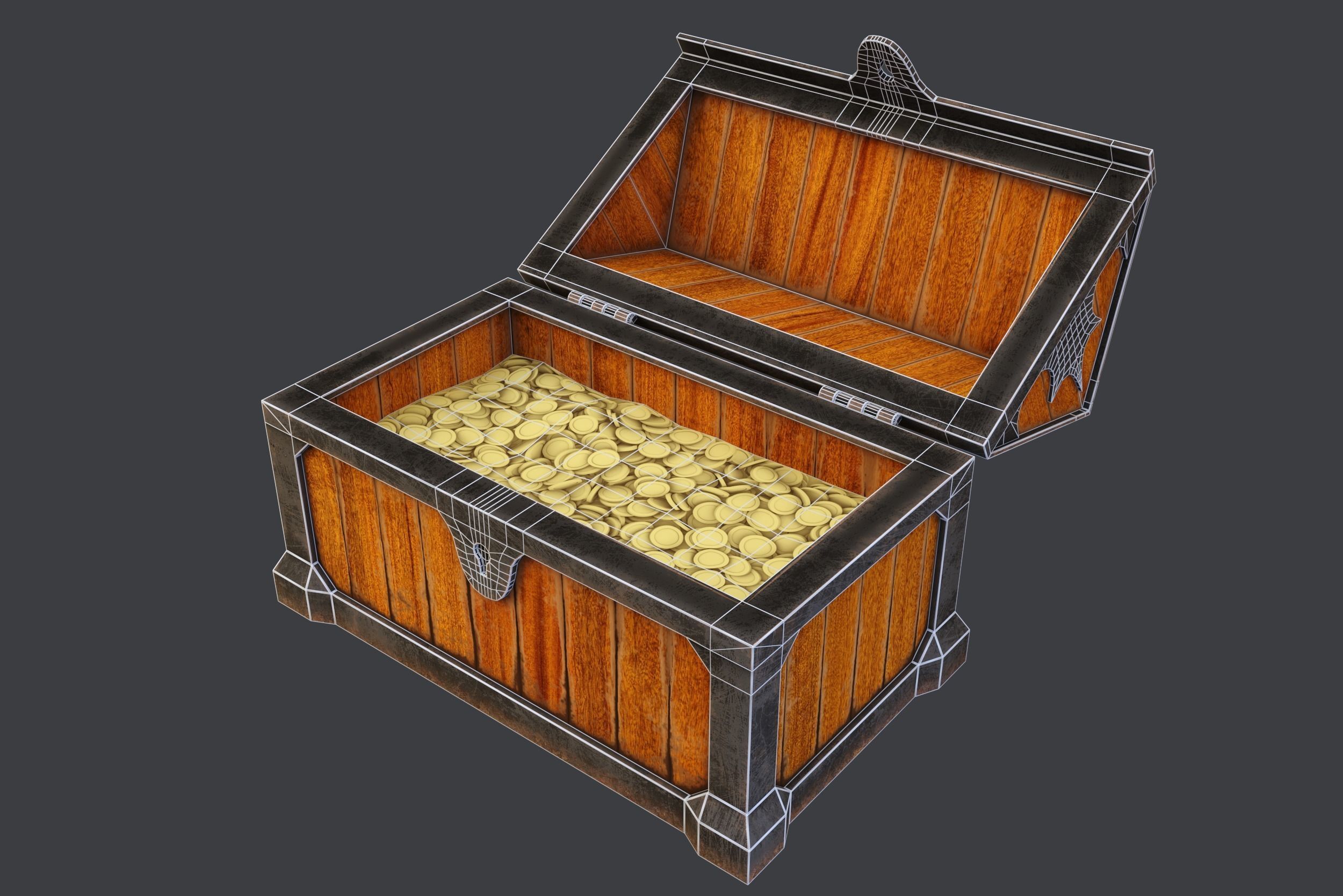 Treasure Chest Low-poly 3D model_28