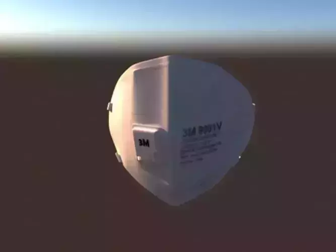 medical mask Low-poly 3D model