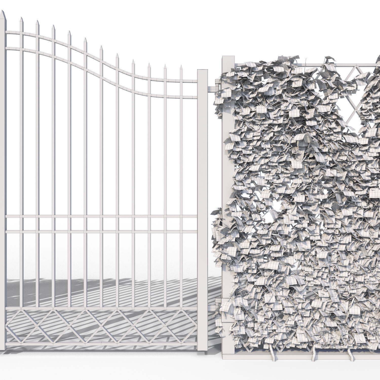 Ivy fence 3D model_12