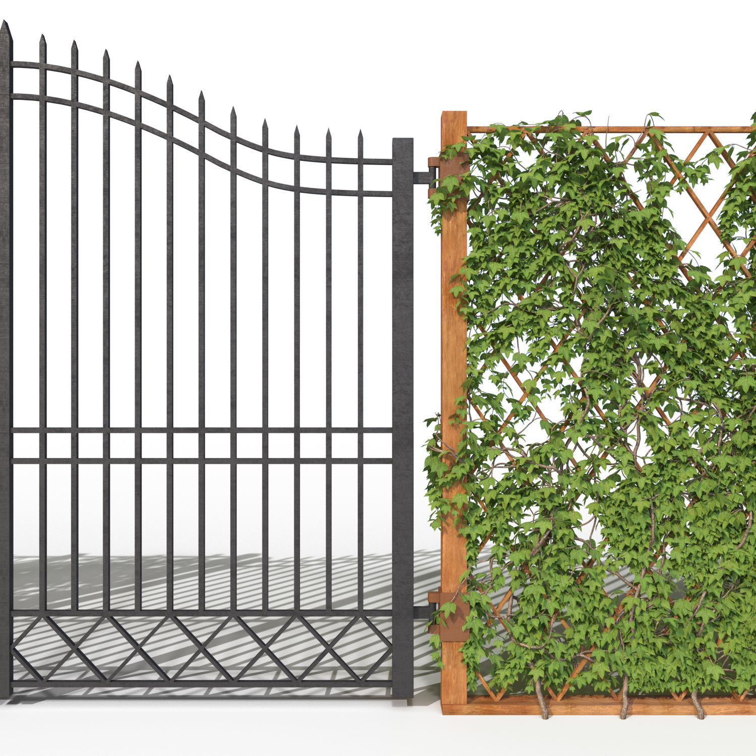 Ivy fence 3D model_7