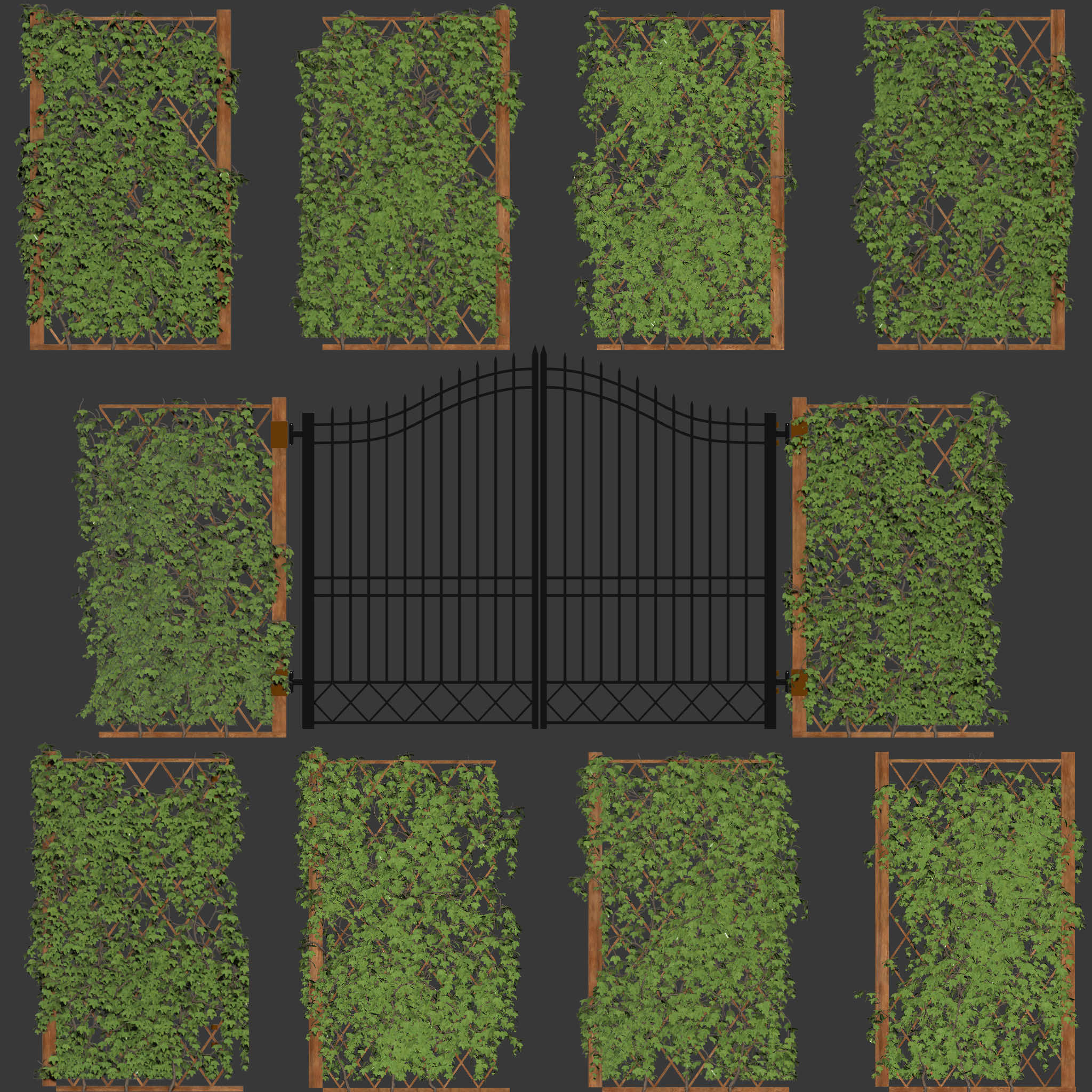 Ivy fence 3D model_15