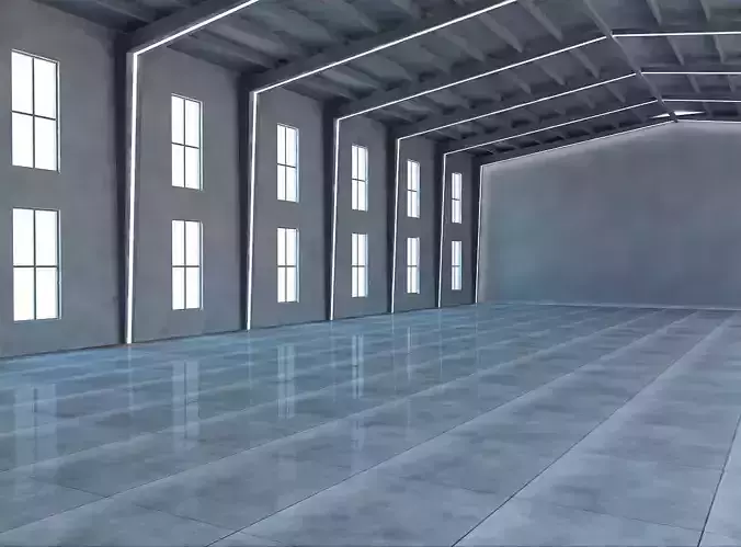 MODEL WAREHOUSE empty with windows