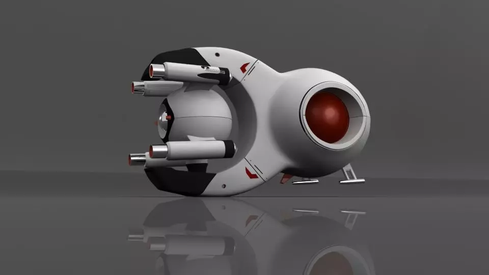  White Mechine Low-poly 3D model_0