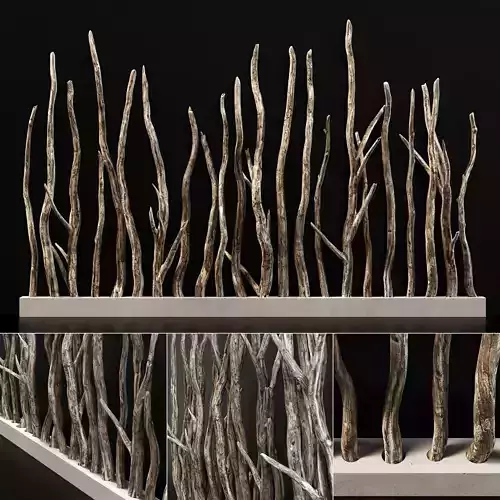Planter wall branch crooked old n4 3D model