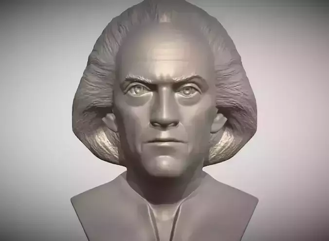 Dr Emmett Brown Back to the Future bust 3D printing 3D print model