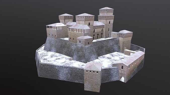 Medieval Castle Torrearchi Low-poly 3D model 6