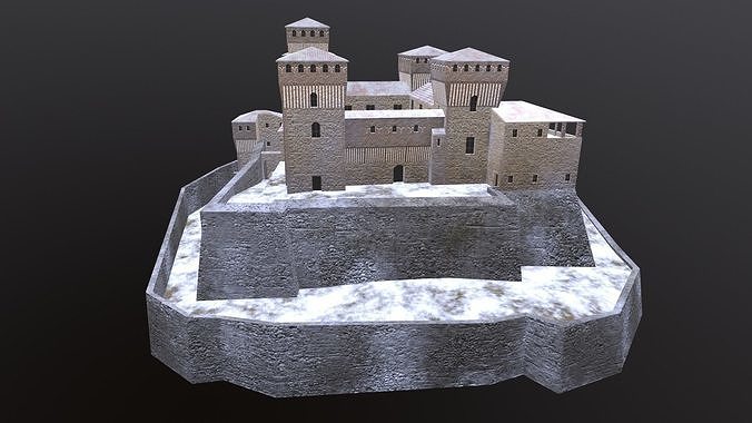 Medieval Castle Torrearchi Low-poly 3D model 4