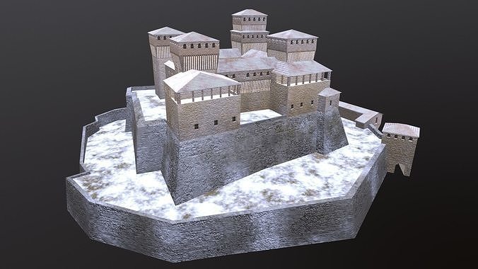 Medieval Castle Torrearchi Low-poly 3D model 5
