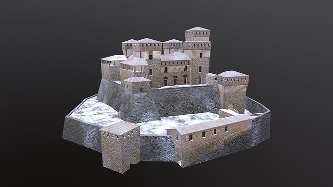 Medieval Castle Torrearchi Low-poly 3D model 2