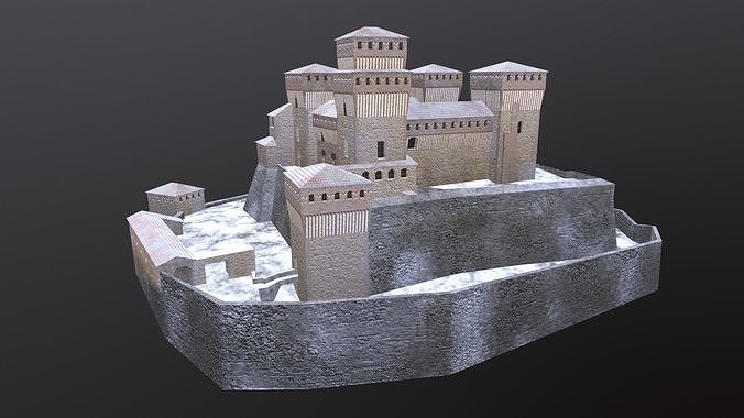 Medieval Castle Torrearchi Low-poly 3D model 3