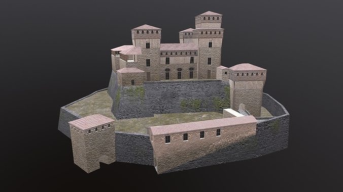 Medieval Castle Torrearchi Low-poly 3D model 7