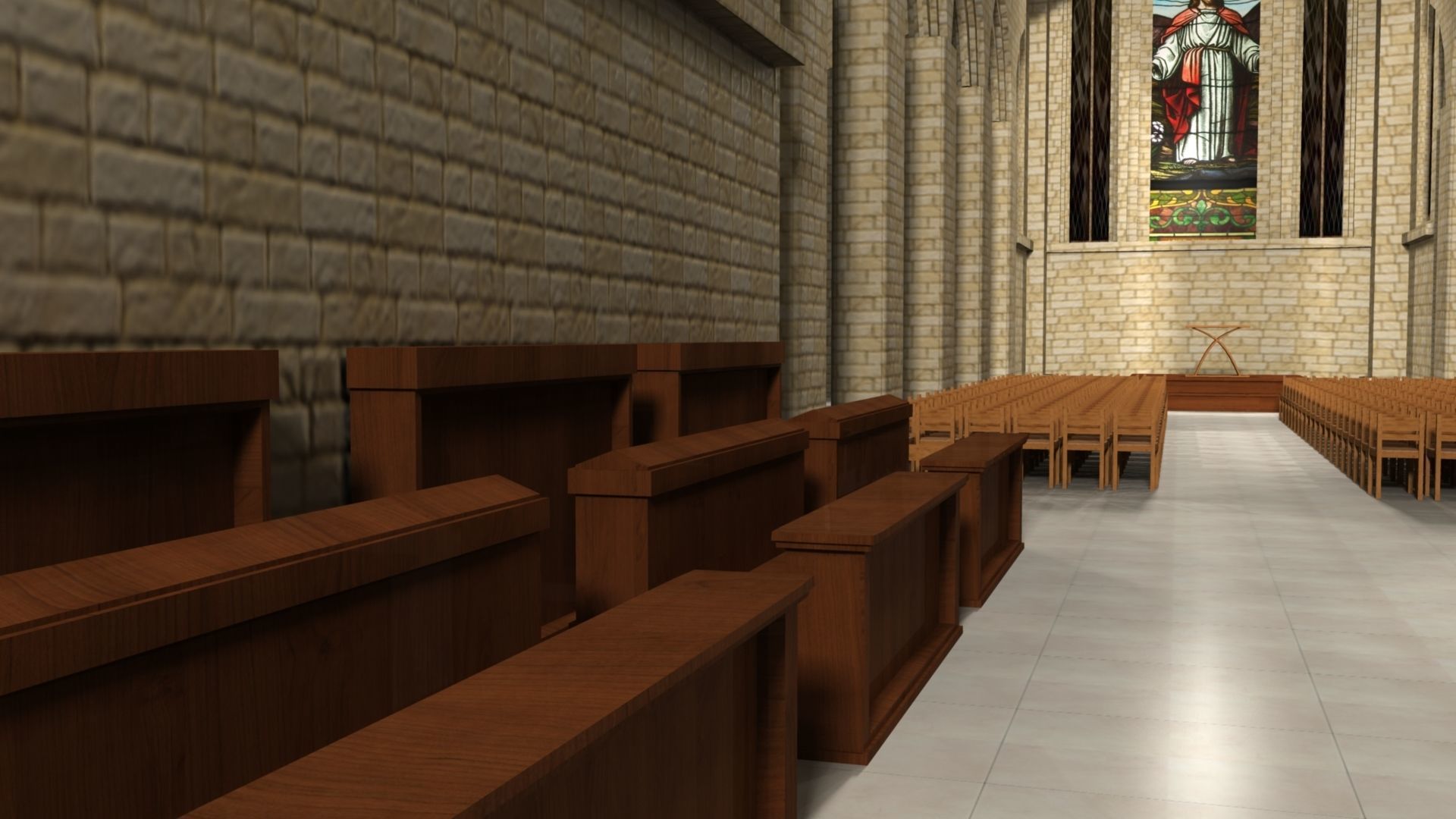 Cathidral church 3D model_11