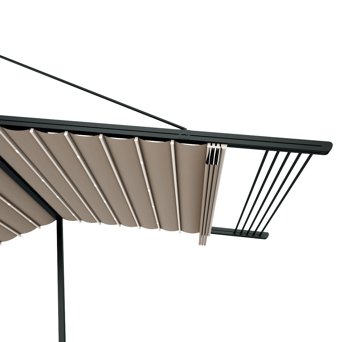 Motorized Pergola 3a weathered black steel 3D model_26