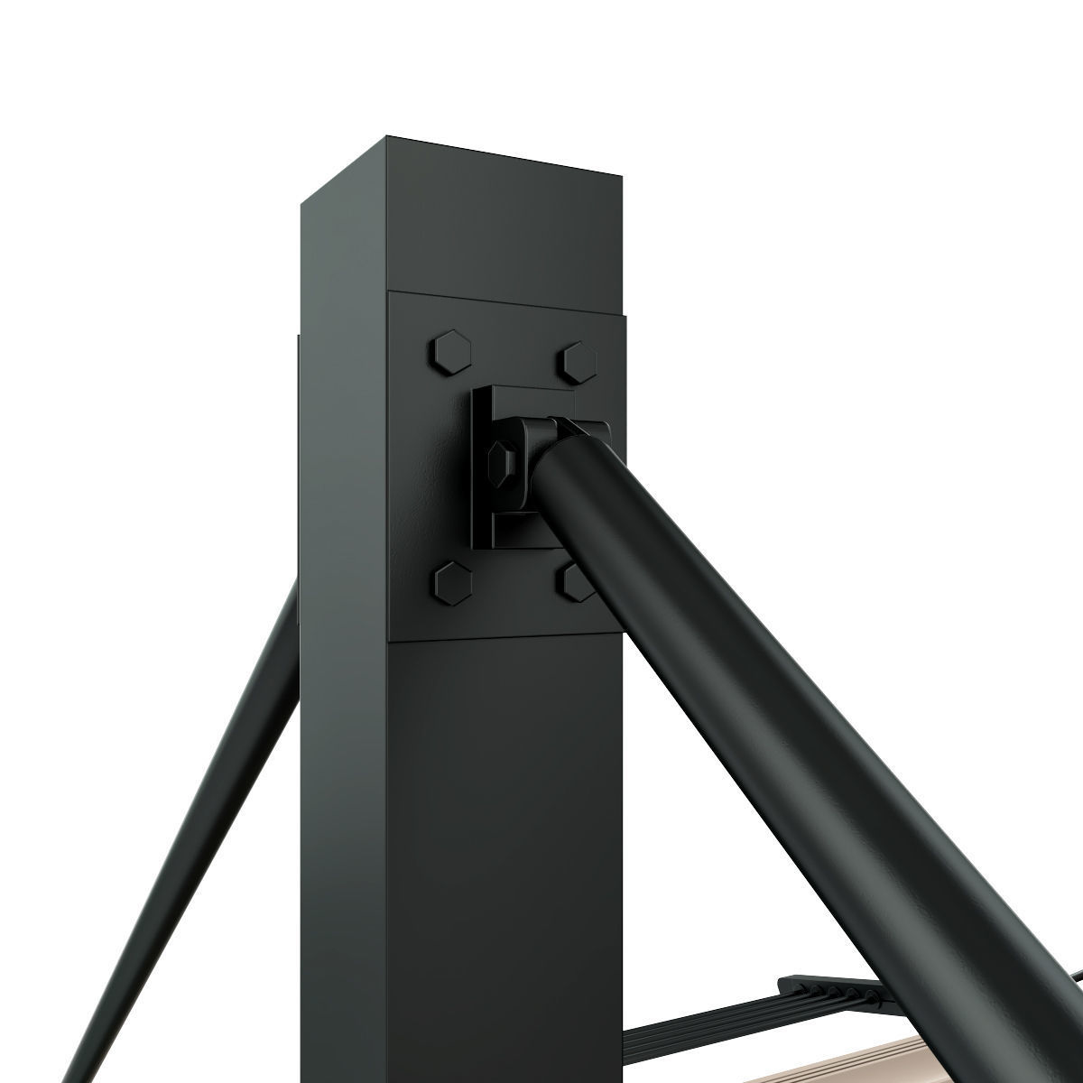 Motorized Pergola 3a weathered black steel 3D model_49