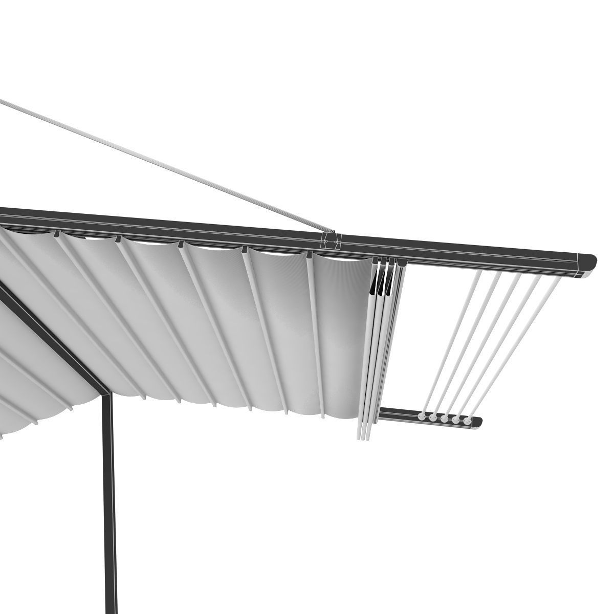 Motorized Pergola 3a weathered black steel 3D model_60
