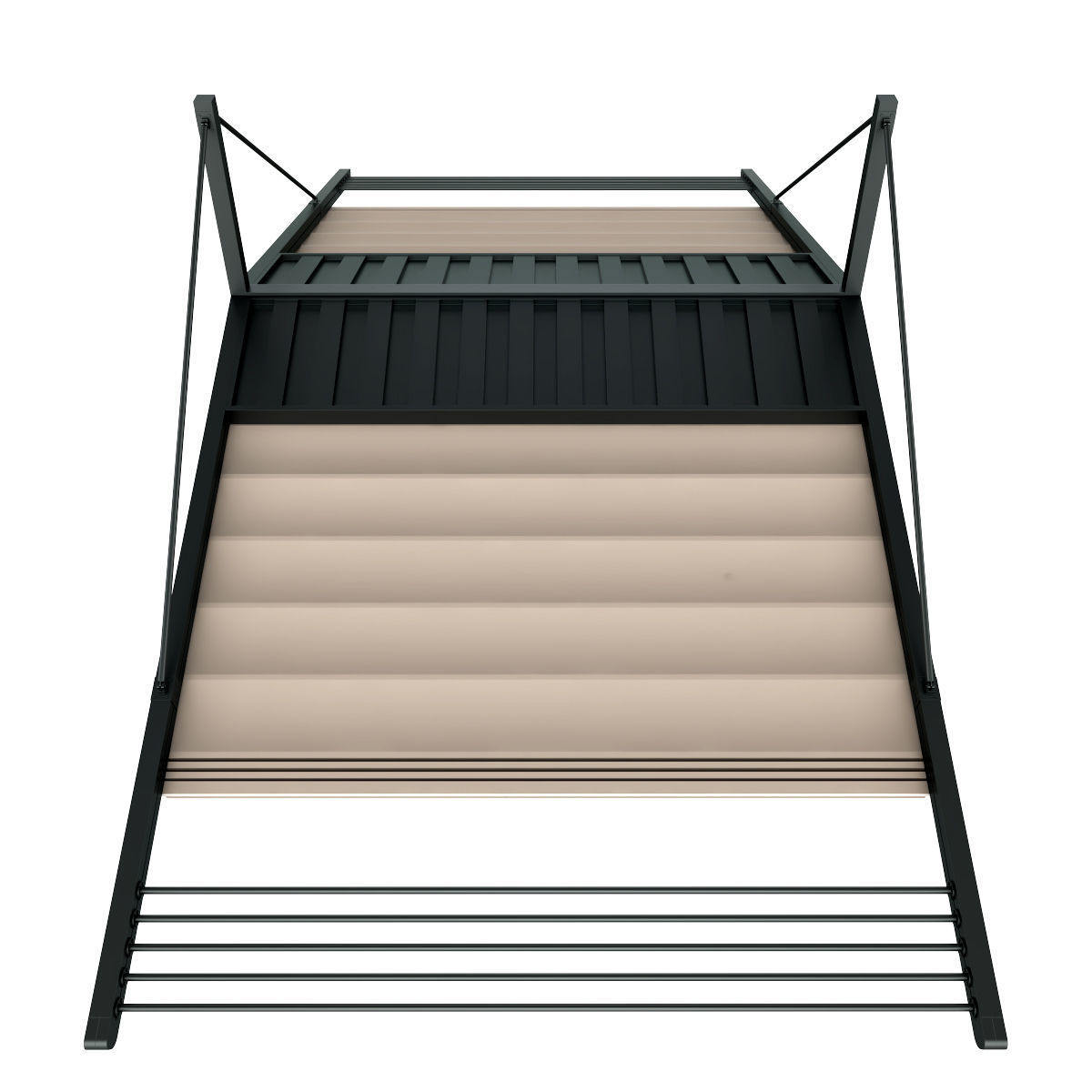 Motorized Pergola 3a weathered black steel 3D model_48