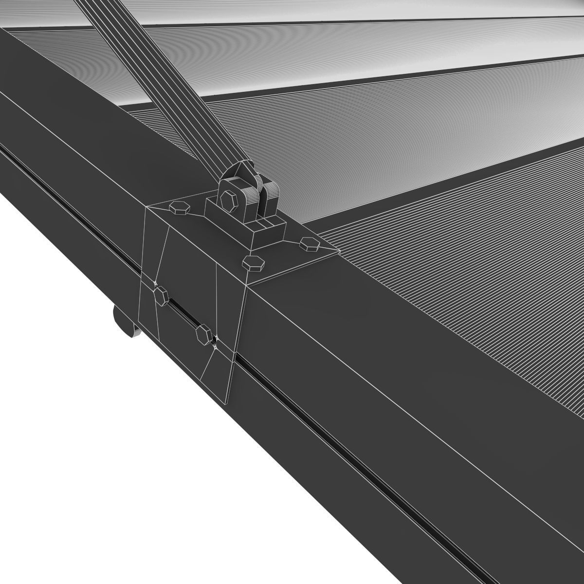 Motorized Pergola 3a weathered black steel 3D model_43