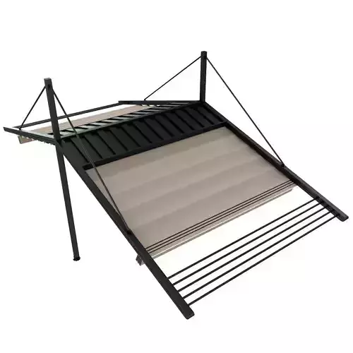Motorized Pergola 3a weathered black steel 3D model