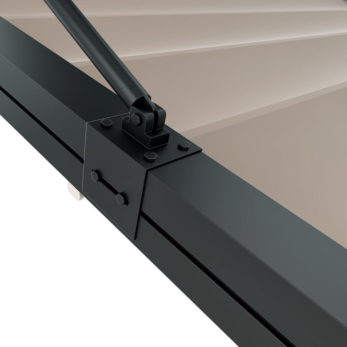 Motorized Pergola 3a weathered black steel 3D model_46