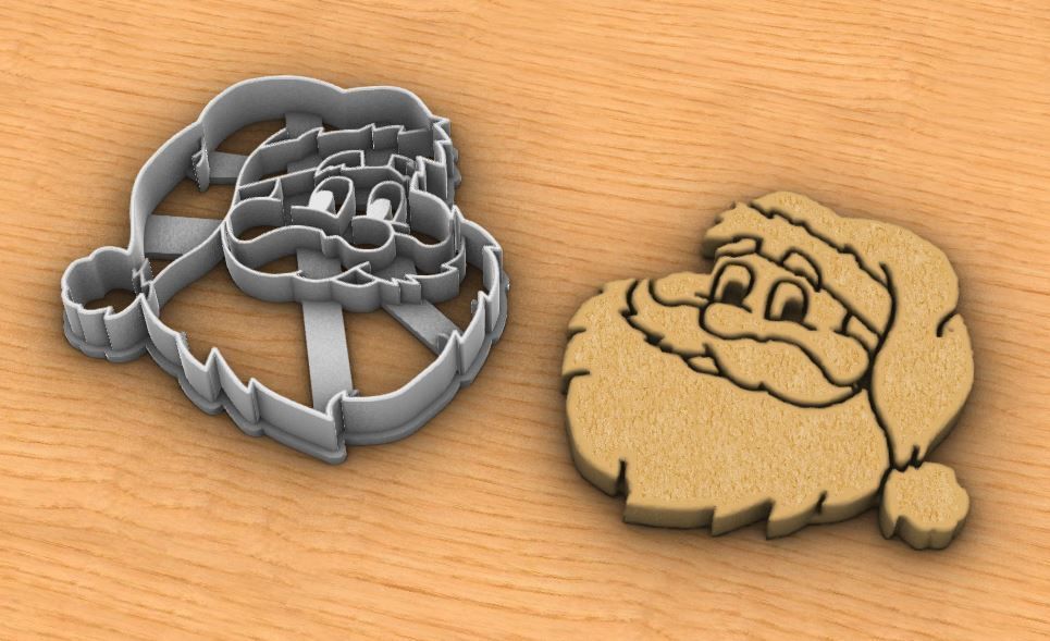 Santa cookie cutter 3D print model_4