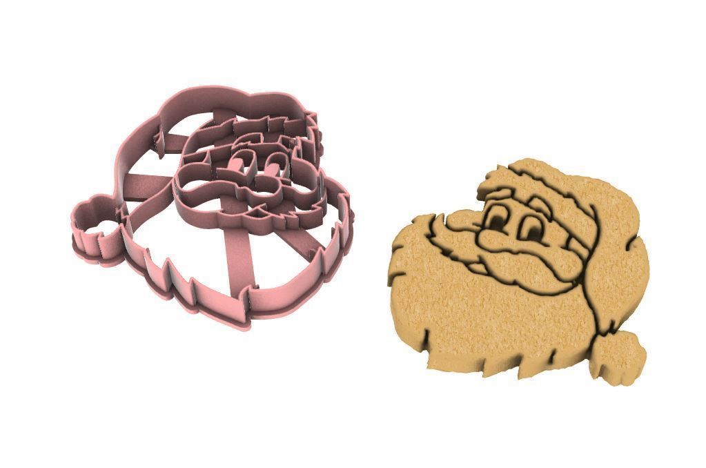 Santa cookie cutter 3D print model_5
