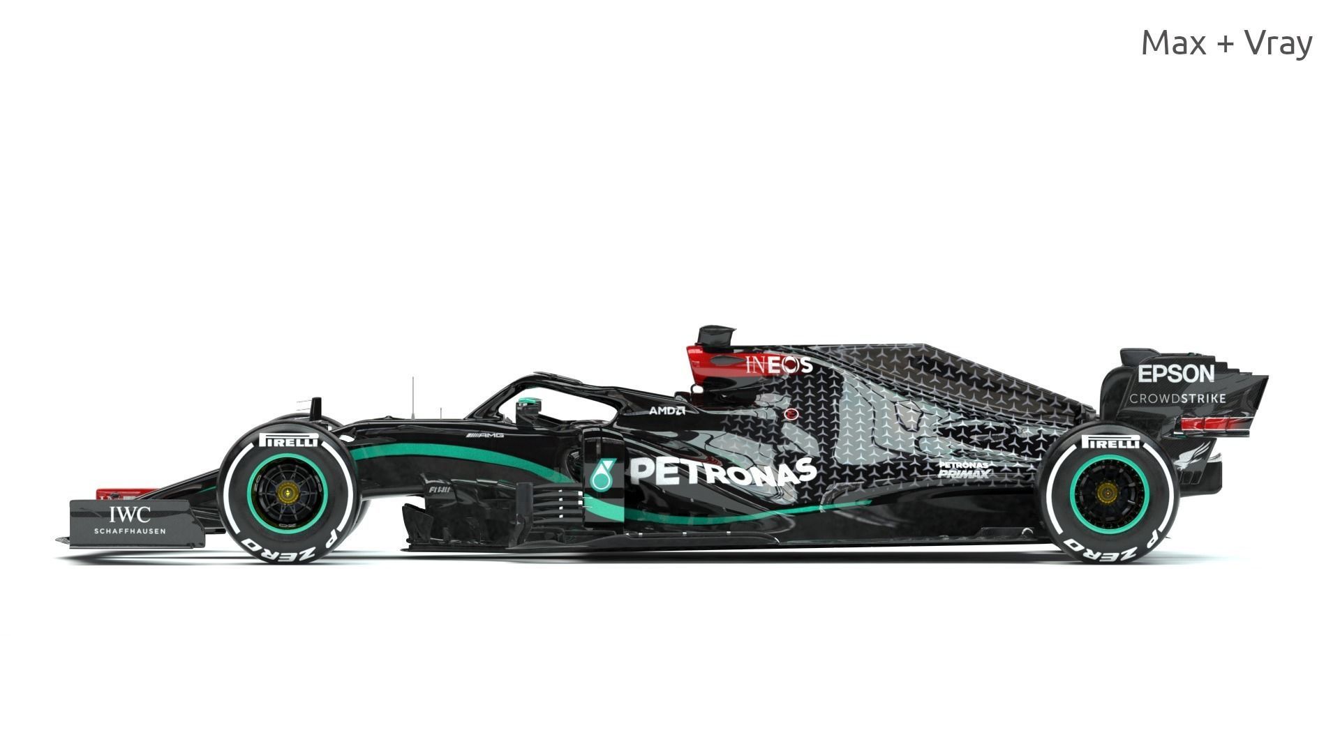 F1 Mercedes W11 2020 3D model_9