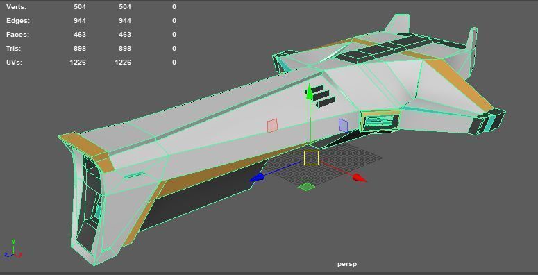 Sci-fi Space Aircraft SA-1 Low-poly 3D model_7