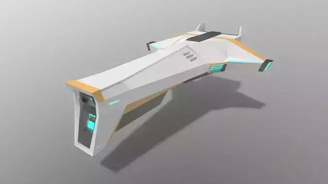Sci-fi Space Aircraft SA-1 Low-poly 3D model