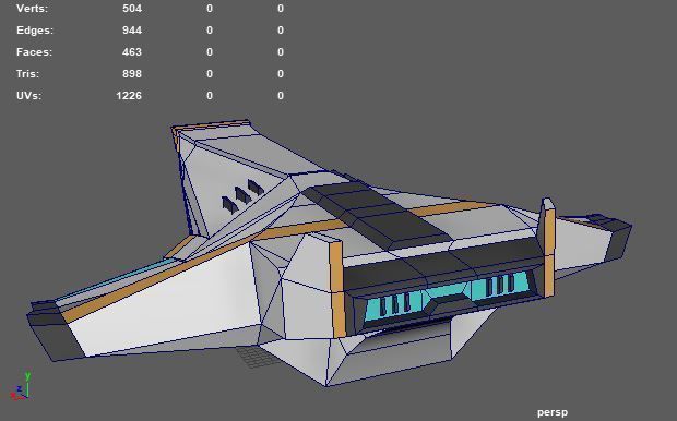 Sci-fi Space Aircraft SA-1 Low-poly 3D model_8