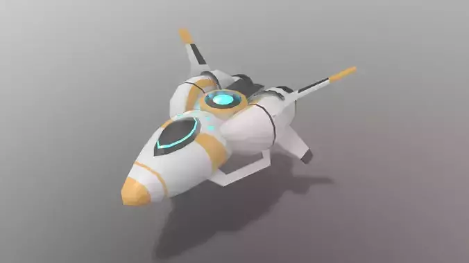 Sci-fi Space Aircraft SA-2 Low-poly 3D model
