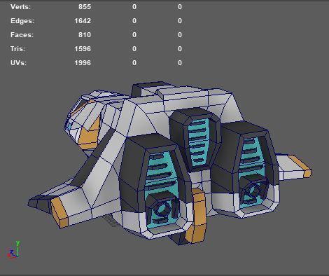 Sci-fi Space Aircraft SA-4  Low-poly 3D model_8