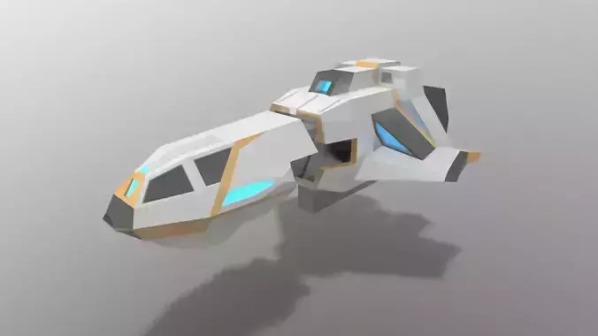 Sci-fi Space Aircraft SA-4  Low-poly 3D model