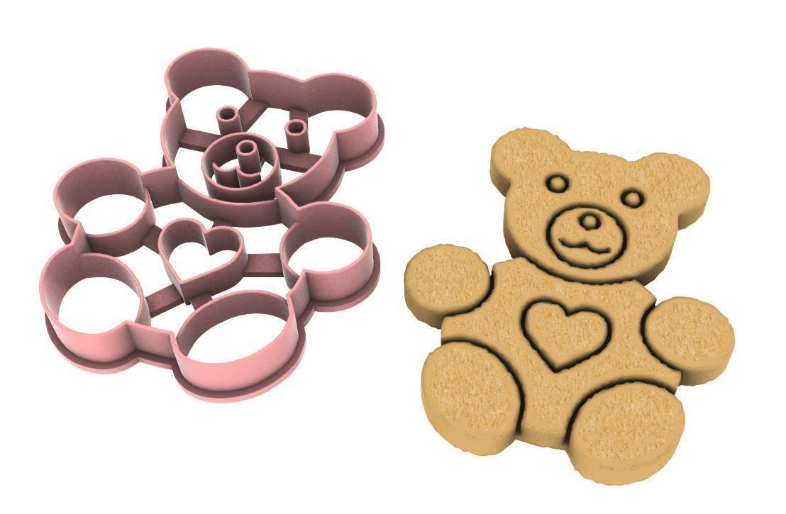 Teddy bear cookie cutter free 3D model 3D printable CGTrader