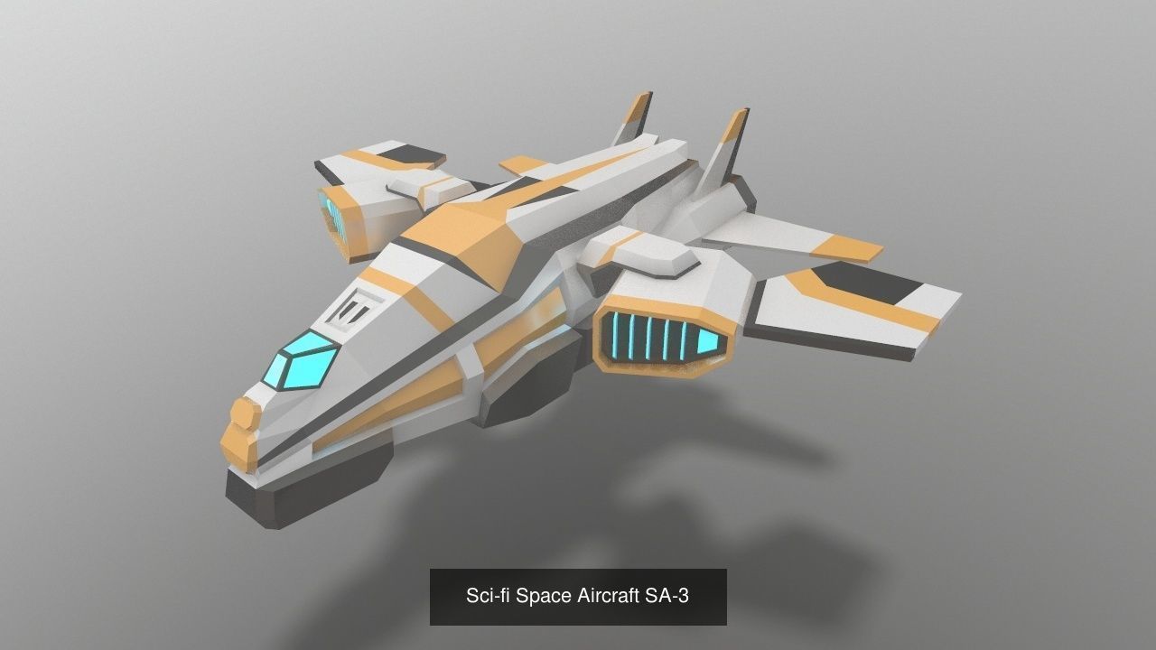 Sci-fi Space Aircraft SA 3D Model Collection_6
