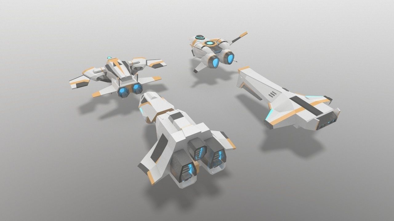 Sci-fi Space Aircraft SA 3D Model Collection_3