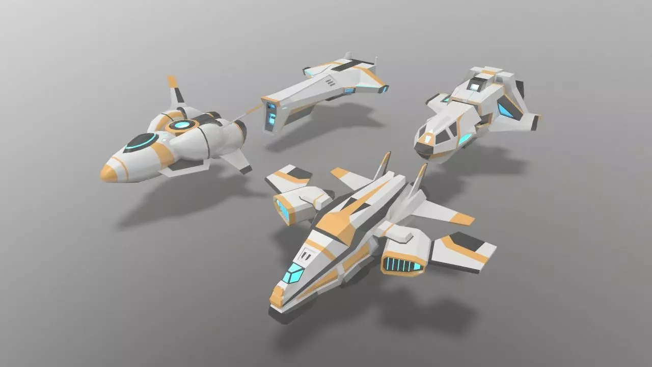 Sci-fi Space Aircraft SA 3D Model Collection_0