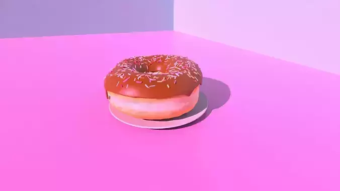 American donut with chocholate icing